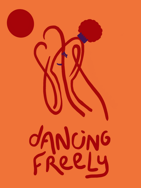 Dancing Freely print - orange